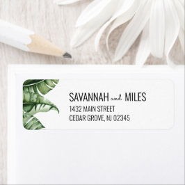 Postcentury Banana Leaf Return Address Etiket