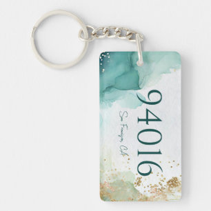 Postcode en Stad Nieuwe Home Gift Sleutelhanger