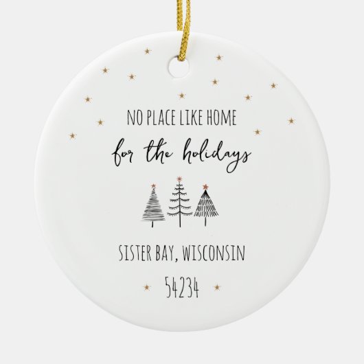 Postcode Home voor de Feestdagen Kerst Keramisch Ornament (Voorkant)