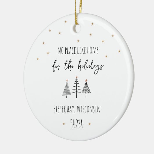 Postcode Home voor de Feestdagen Kerst Keramisch Ornament (Links)