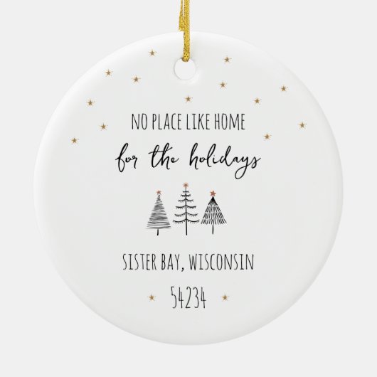 Postcode Home voor de Feestdagen Kerst Keramisch Ornament (Achterkant)