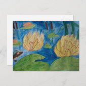 Postcode kikker & waterlib briefkaart (Voorkant / Achterkant)