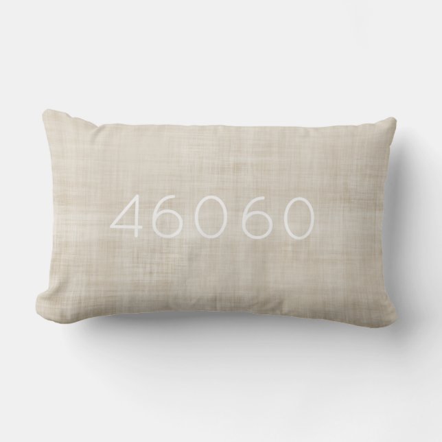 Postcode Nieuw Home Decor Beige White Neutraal Kussen (Voorkant)