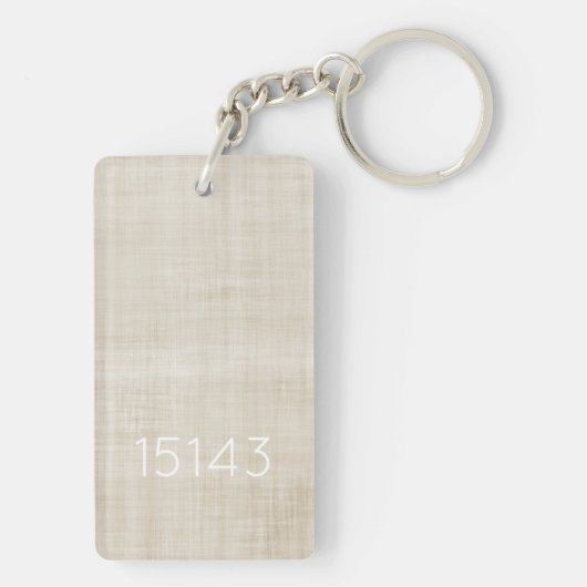 Postcode Nieuw Huis Neutrale Makelaar Cadeau Verhu Sleutelhanger (achterkant)
