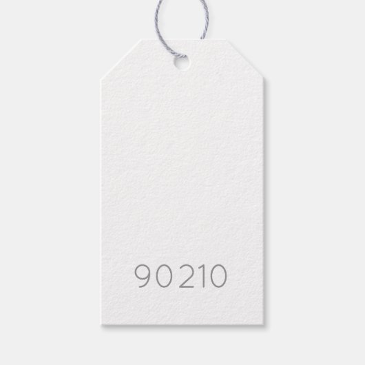 Postcode Typografie Grijs Modern Fun Cadeaulabel (Voorkant)