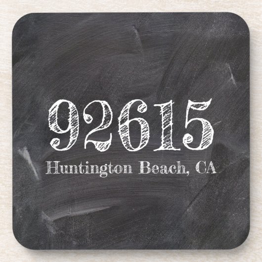 Postcodedeksel met schoolbordstijl  bier onderzetter (Voorkant)