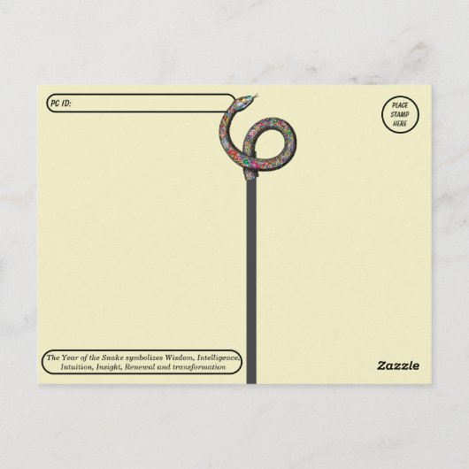 Postcrossing 2025 Jaar van de Slang Briefkaart (Achterkant)