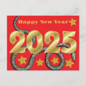 Postcrossing 2025 Jaar van de Slang Briefkaart (Voorkant)