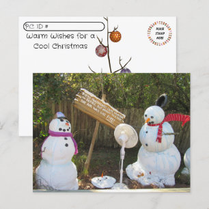 Postcrossing -2 Smelten Sneeuwmannen Kerst Briefka Briefkaart