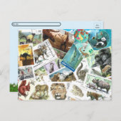 Postcrossing Animal Postzegels Briefkaart (Voorkant / Achterkant)
