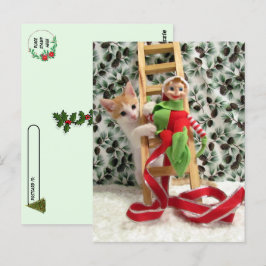 Postcrossing - Annie de Kat en de Kerst Elf Briefkaart