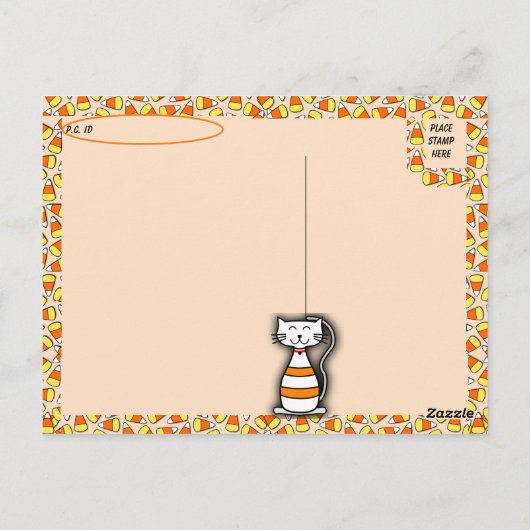 Postcrossing Annie's nieuwsgierige Halloween kat Briefkaart (Achterkant)