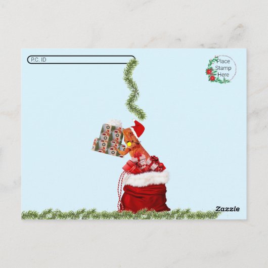 Postcrossing - Beardie-Claus - Bearded Dragon Briefkaart (Achterkant)