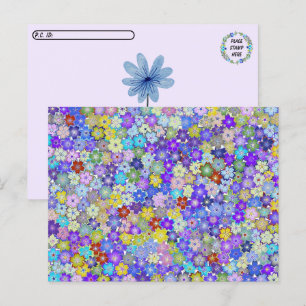 Postcrossing - Beautiful Colorful Floral Postcard Briefkaart