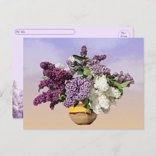 Postcrossing - Boeket van Lilacs Feestdagenkaart (Voorkant / Achterkant)