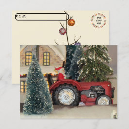 Postcrossing - Boerderij stijl Santa Claus Briefka Briefkaart