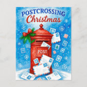 Postcrossing Christmas Festive Watercolor Postcard Feestdagenkaart (Voorkant)