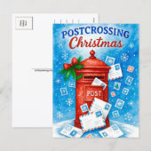 Postcrossing Christmas Festive Watercolor Postcard Feestdagenkaart (Voorkant / Achterkant)