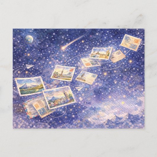 Postcrossing Cosmic Journey Postcard Feestdagenkaart (Voorkant)