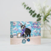 Postcrossing - Cowboy's Christmas - Kat Briefkaart (Staand voorkant)