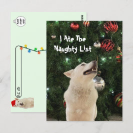 Postcrossing - Crystal's Ondeugende Lijst Kerstmis Briefkaart