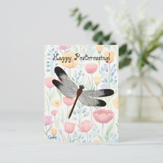 Postcrossing Dragonfly - Briefkaart (Staand voorkant)