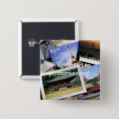 Postcrossing fan badge vierkante button 5,1 cm (Voorkant /achterkant)