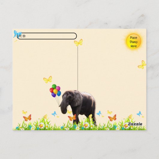 Postcrossing Fun Olifant Verjaardagsansichtkaart Briefkaart (Achterkant)
