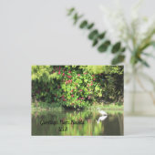 Postcrossing - Greetings from - Egret Landscape Feestdagenkaart (Staand voorkant)