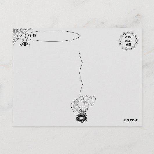 Postcrossing Halloween Witch Briefkaart (Achterkant)