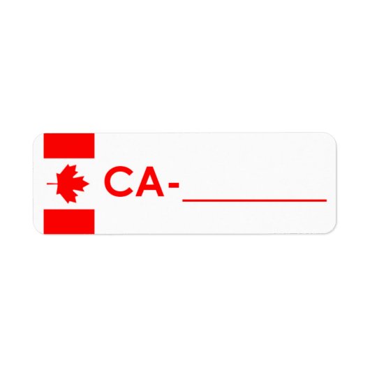 Postcrossing ID Label Canada "Vlaggenstijl" (Voorkant)