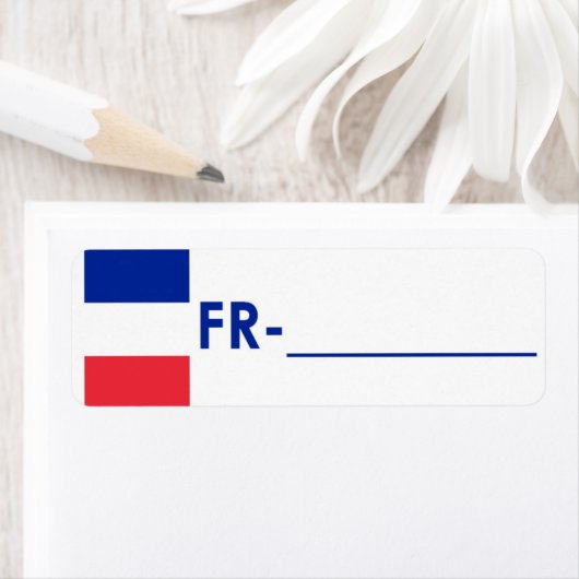 Postcrossing ID Label Frankrijk "Vlaggenstijl" (Insitu)