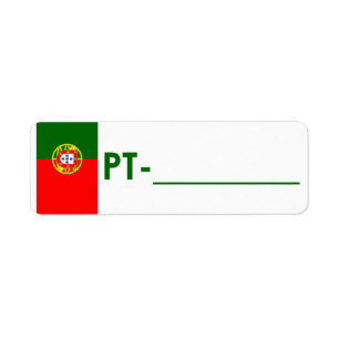 Postcrossing ID Label Portugal "Vlaggenstijl"