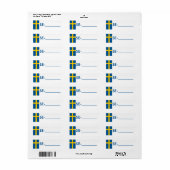 Postcrossing ID Label Zweden "Vlaggenstijl" (Full Sheet)
