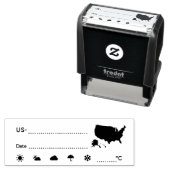 Postcrossing ID US America Weather Date C Zelfinktende Stempel (In situ)