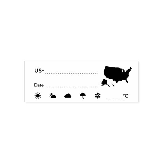 Postcrossing ID US America Weather Date C Zelfinktende Stempel (Design)