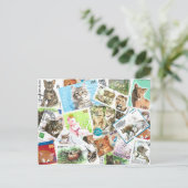 Postcrossing International Cat Stamps Briefkaart (Staand voorkant)