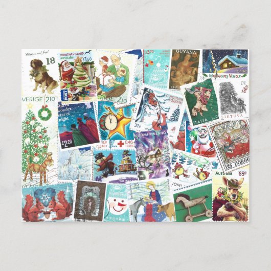 Postcrossing -International Postage Christmas Feestdagenkaart (Voorkant)