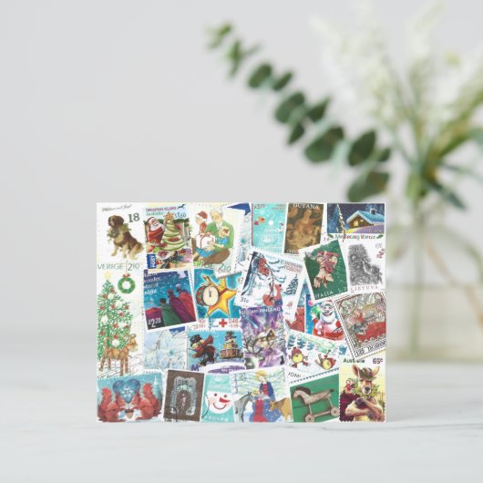 Postcrossing -International Postage Christmas Feestdagenkaart (Staand voorkant)