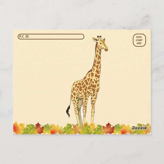 Postcrossing - kleurrijke herfst / Herfst Giraffe Briefkaart (Achterkant)