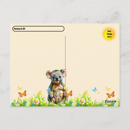 Postcrossing - Koala Familie Verjaardagskaart Briefkaart (Achterkant)