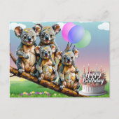 Postcrossing - Koala Familie Verjaardagskaart Briefkaart (Voorkant)