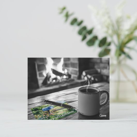 Postcrossing Koffie - Briefkaart (Staand voorkant)