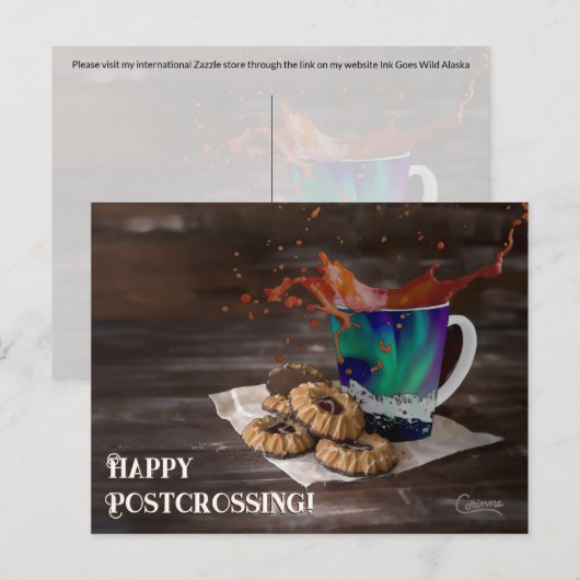 Postcrossing Koffie - Briefkaart (Voorkant / Achterkant)