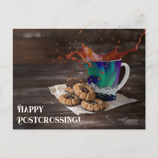 Postcrossing Koffie - Briefkaart (Voorkant)