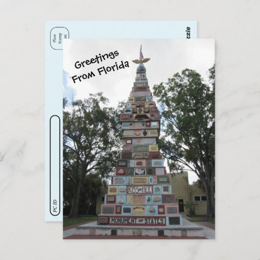 Postcrossing - Monument of the States - Florida Briefkaart (Voorkant / Achterkant)