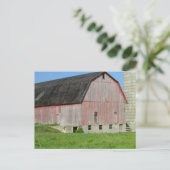 Postcrossing - Oude Rode Schuur en Silo Briefkaart (Staand voorkant)