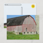 Postcrossing - Oude Rode Schuur en Silo Briefkaart (Voorkant / Achterkant)