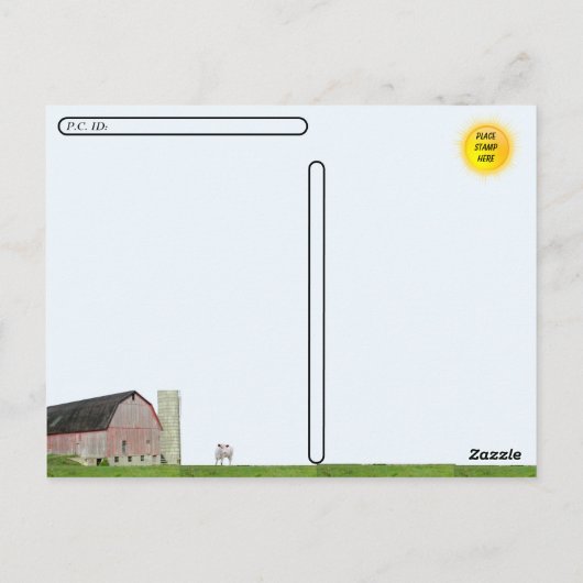 Postcrossing - Oude Rode Schuur en Silo Briefkaart (Achterkant)