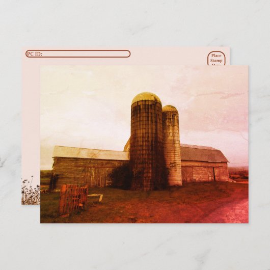 Postcrossing - Oude schuur: Roodmaanrouw Briefkaar Feestdagenkaart (Voorkant / Achterkant)